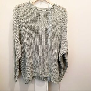 Rag & Bone Green Pastel Open Knit Sweater Small Cotton Blend Casual Pullover